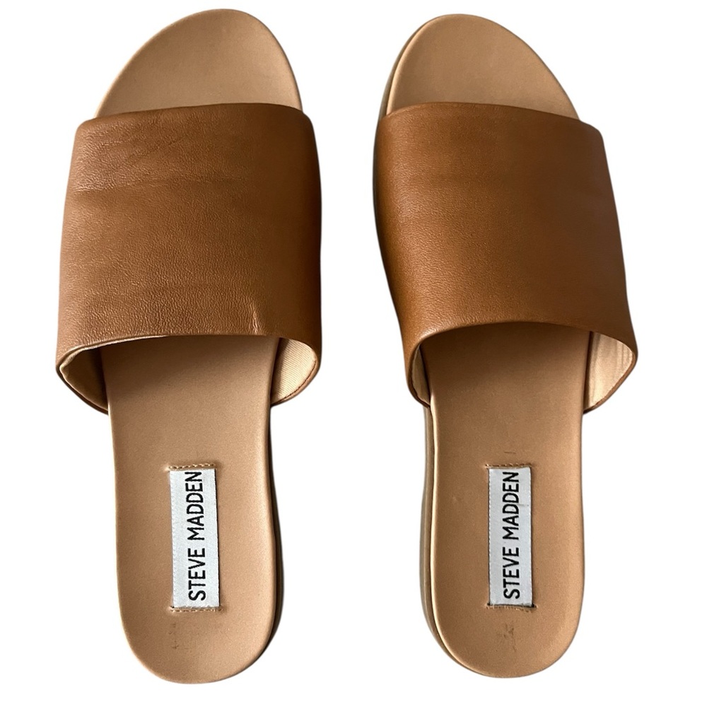 Steve Madden Tan Minimalist Slide Sandals